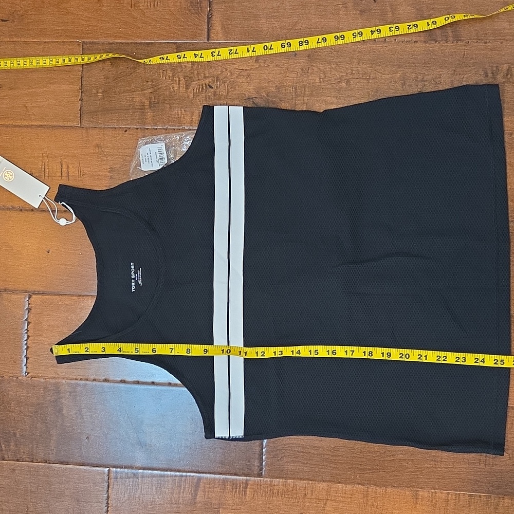 NWT Tory Burch Tory Sport Reflective Stripe Mesh Tank in XL Sport Black - Picture 15 of 15